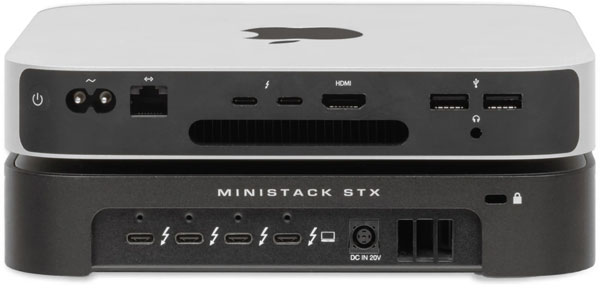 owc ministack stx mac mini stacked back view