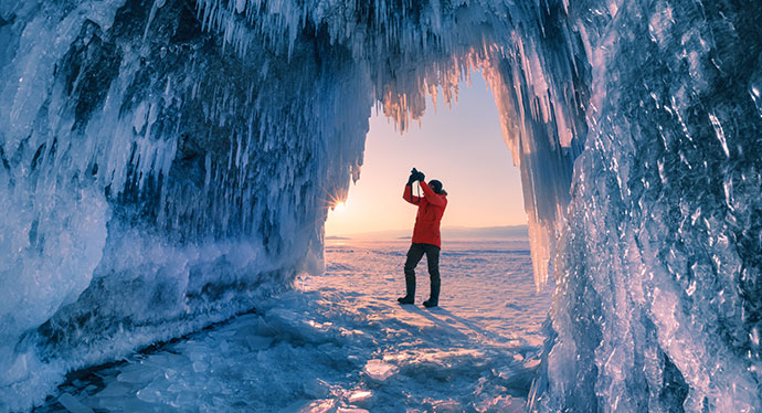 photographer ice cave
